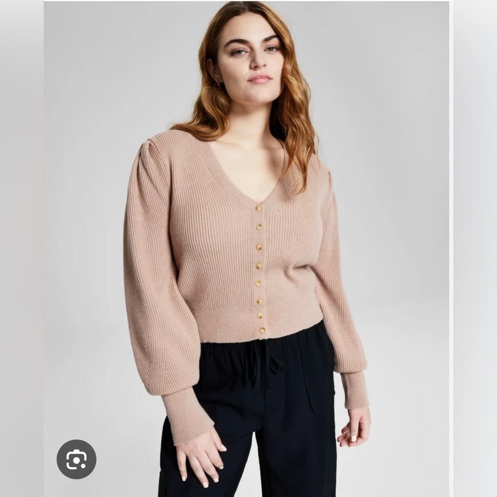 puffed sleeve cardigan